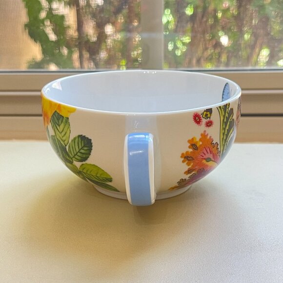 New Fringe Studio Mug Cup Yellow Rose Blue Butterfly Bird Barnes & Noble - Picture 4 of 8